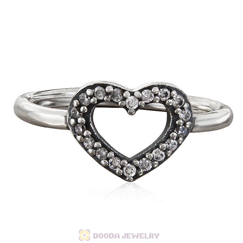 925 Sterling Silver Be My Valentine Ring with Clear CZ