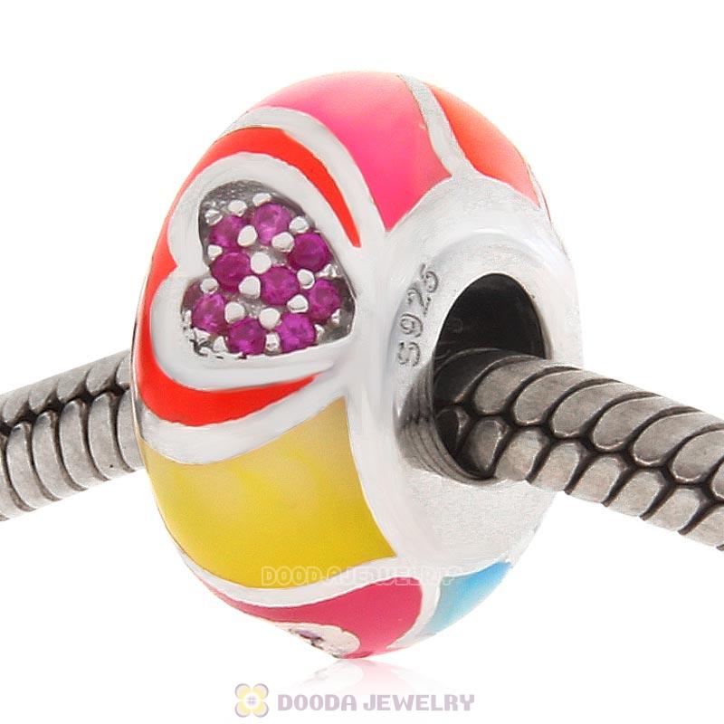 European Style Love Bead 925 Sterling Silver with Enamel