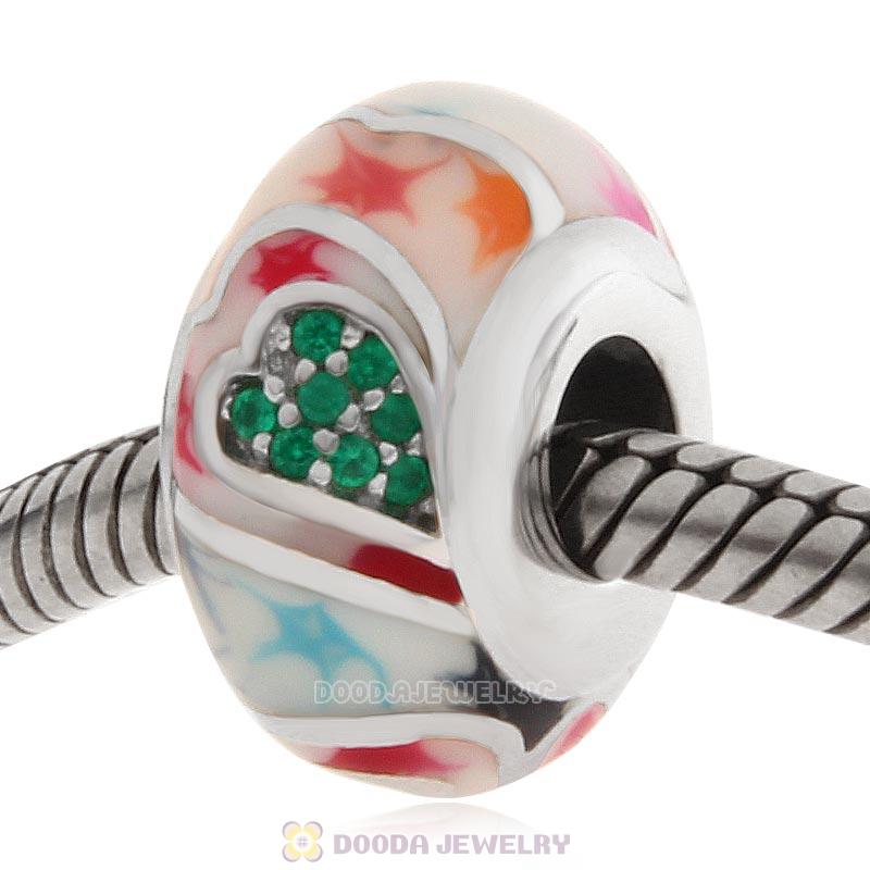 European Style Love Bead 925 Sterling Silver with Enamel