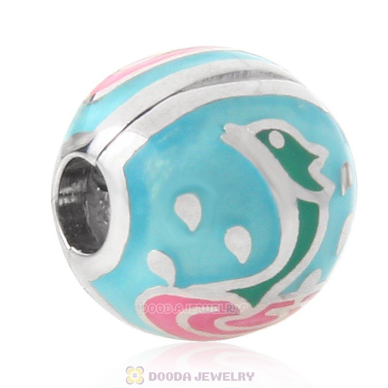 Jumping Fish Clip Charm 925 Sterling Silver Bead