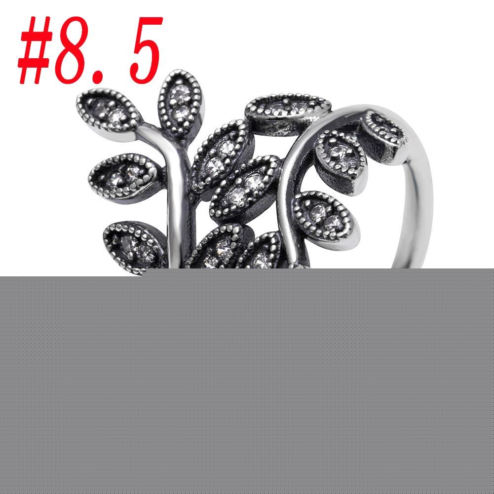 925 Sterling Silver Sparkling Leave Ring with Clear CZ