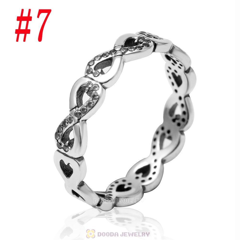 925 Sterling Silver Infinite Love Ring with Clear CZ
