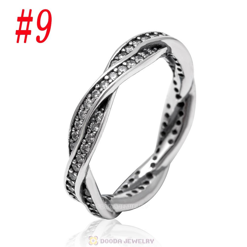925 Sterling Silver Twist of Fate Ring with Clear CZ