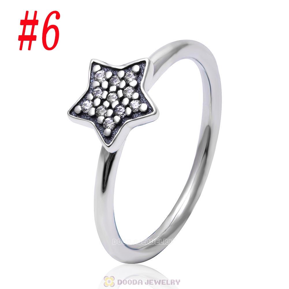 925 Sterling Silver You Are Star Ring with Clear CZ