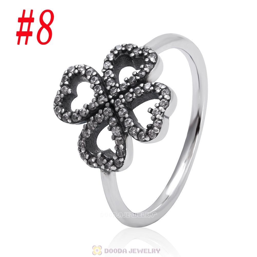 925 Sterling Silver Petals of Love Ring with Clear CZ