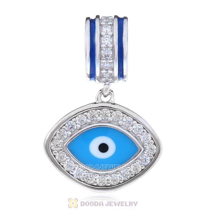 925 Sterling Silver Blue Evil Eye Charm Pendant
