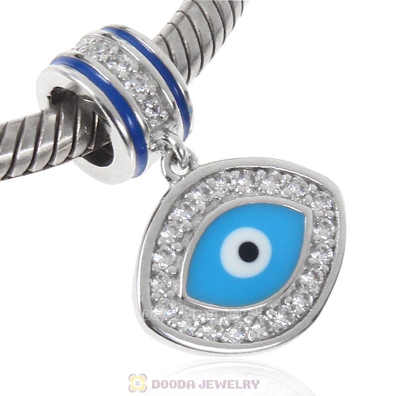 925 Sterling Silver Blue Evil Eye Charm Pendant