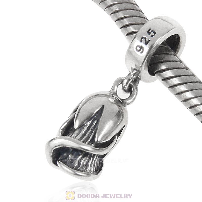925 Sterling Silver Tulip Flower Charm Pendant