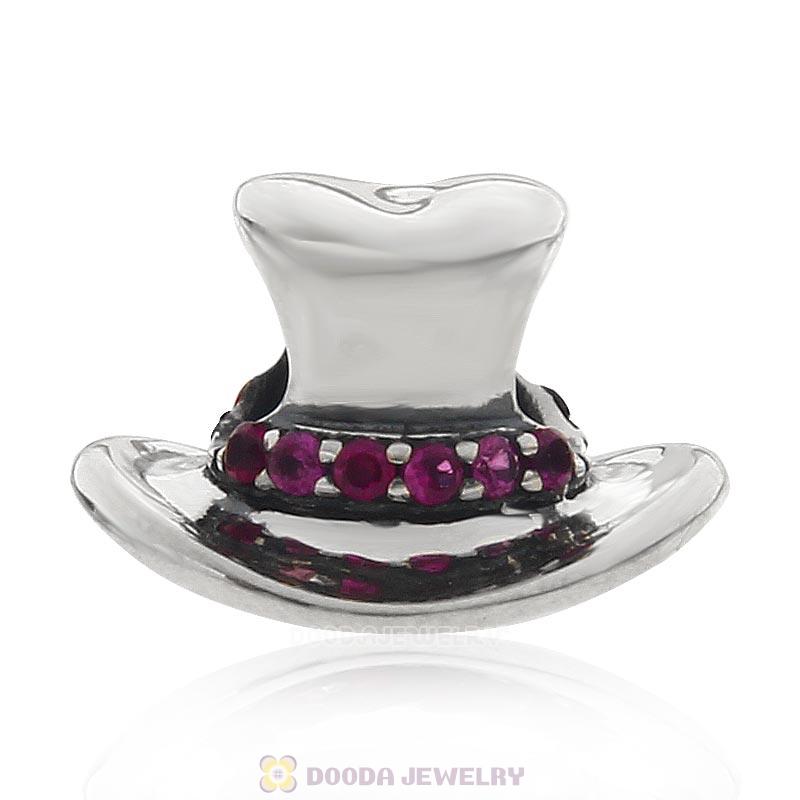 925 Sterling Silver Fedora Hat Charm Bead