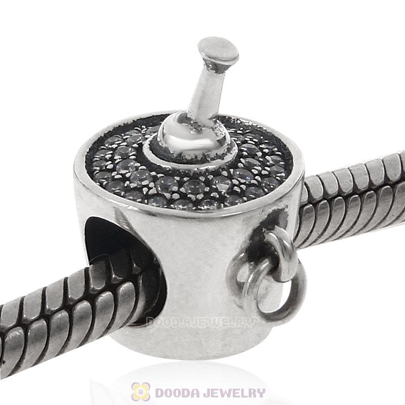 925 Sterling Silver Champagne Ice Bucket Charm Bead
