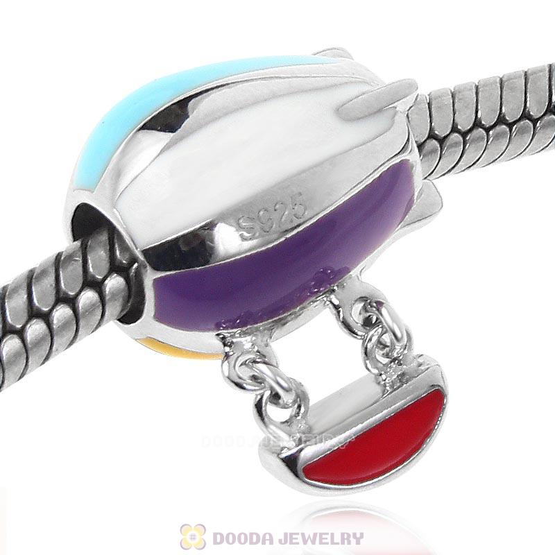 925 Sterling Silver Hot Air Balloon Charm Bead