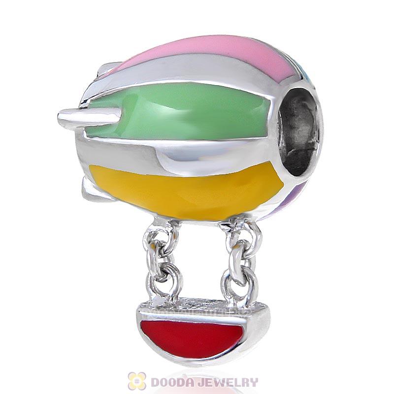 925 Sterling Silver Hot Air Balloon Charm Bead