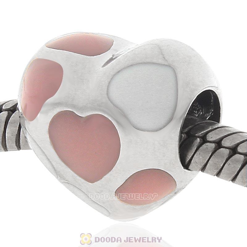 925 Sterling Silver Sweet Love Heart Charm Bead