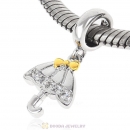 925 Sterling Silver Umbrella European Charms Bead