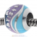 925 Sterling Silver Merry Christmas Bead with Enamel