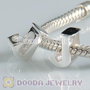 Letter J Charms European Style Sterling Silver Beads