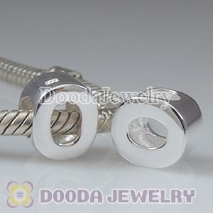 Letter O Charms European Style Sterling Silver Beads