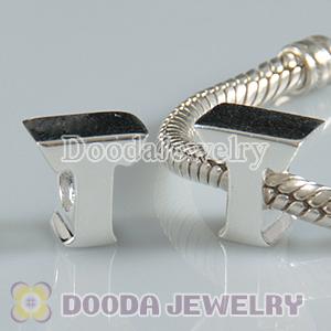 Letter T Charms European Style Sterling Silver Beads