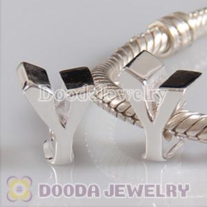 Letter Y Charms European Style Sterling Silver Beads