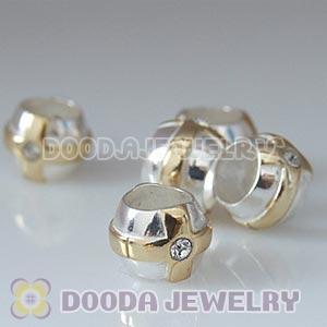 Gold Plated Cross with stone European Style Silver Beads