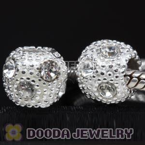 925 Sterling Silver Beads with biger clear Stone
