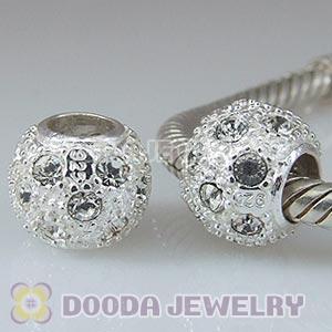 925 Sterling Silver Beads with clear Stone