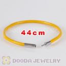 44cm yellow slippy leather chain, silver plated needle clasp fit European, Largehole Jewelry, Lovecharmlinks etc