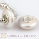 12-13mm Nature White Freshwater Pearl Spacer Beads in 925 Silver Core European Compatible