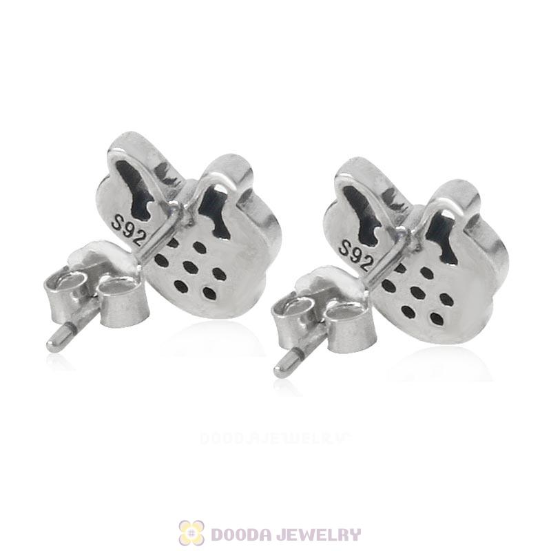 Dazzling Minnie Earrings with Clear CZ 925 Sterling Silver