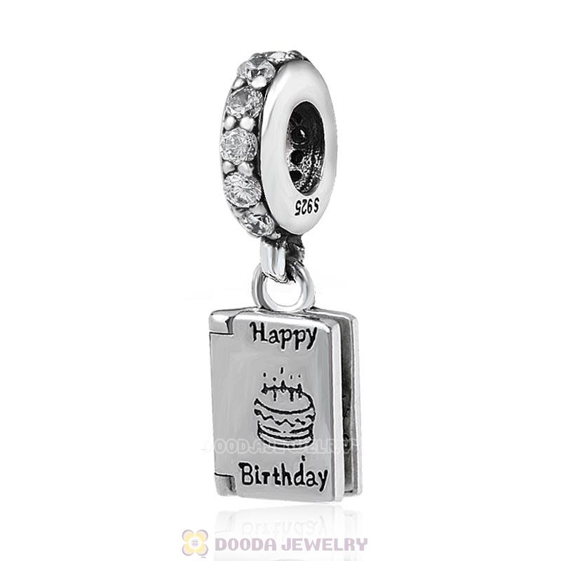 Happy Birthday Wishes Clear CZ Charms