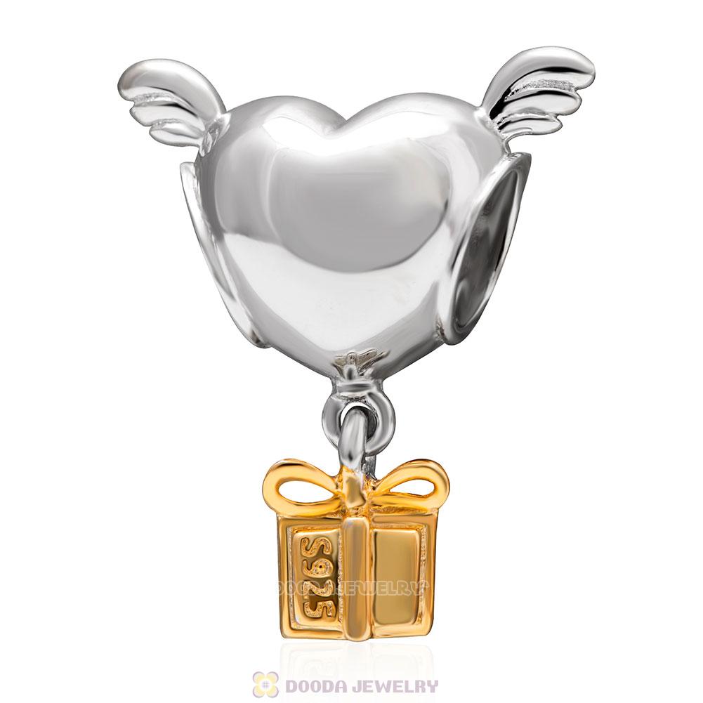 Heart with Wings Gold Plated Gift Charms