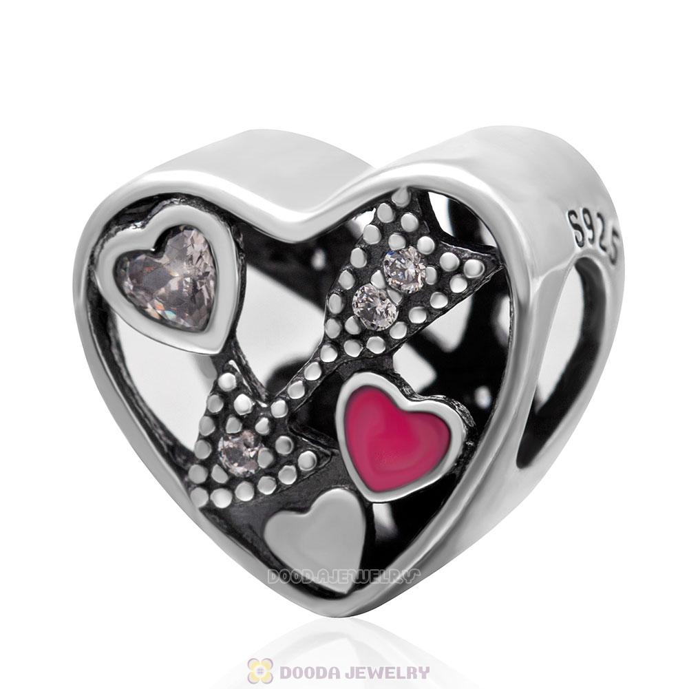 Arrow Heart Charm Beads