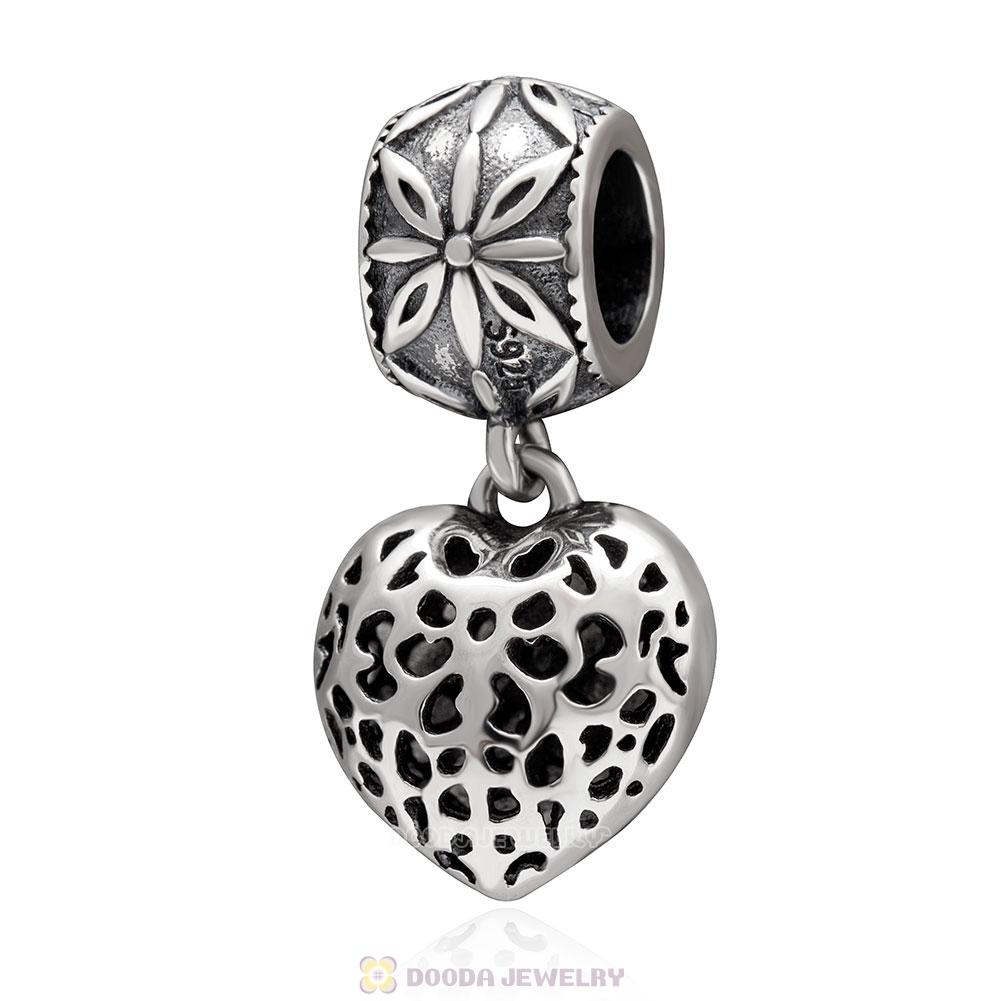 Openwork Love Heart Pendant Charm