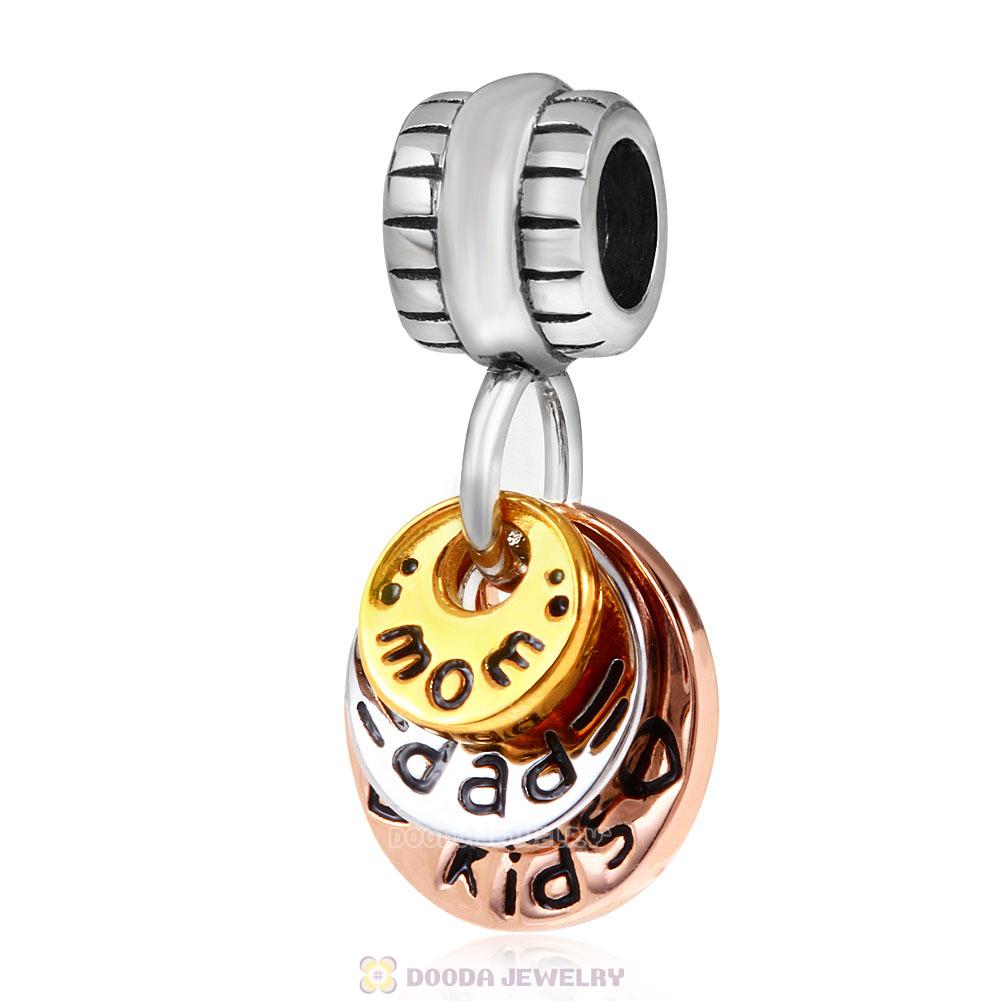 Mom Dad Kids Happy Family Charms