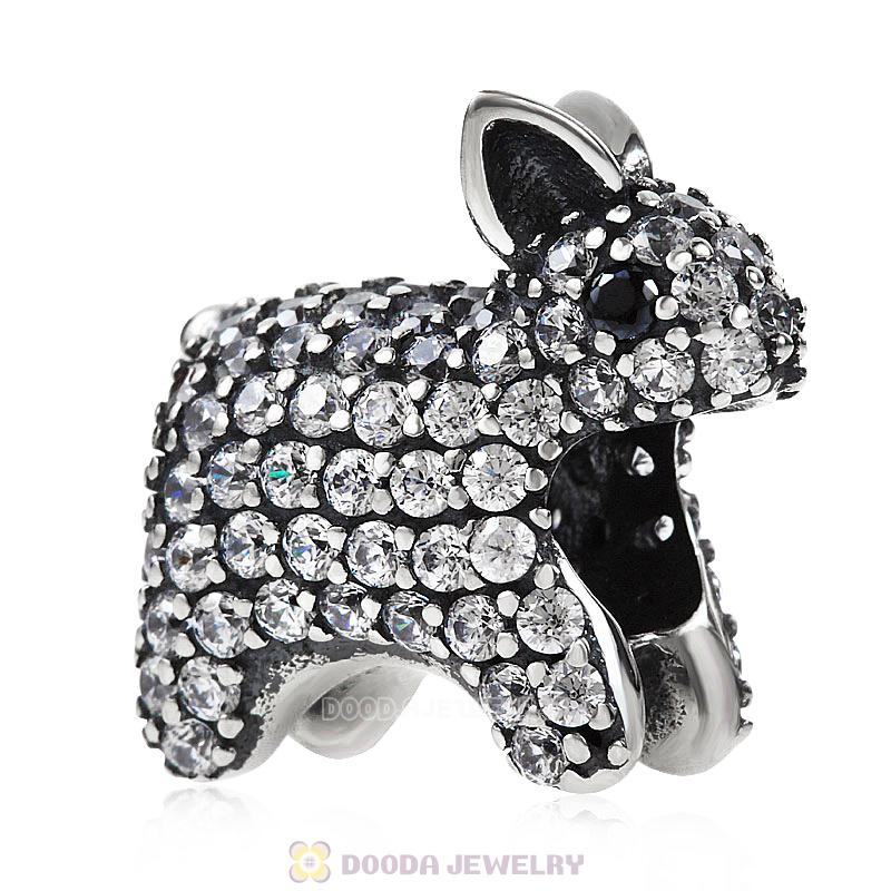 Clear Cubic Zirconia Rabbit Charm