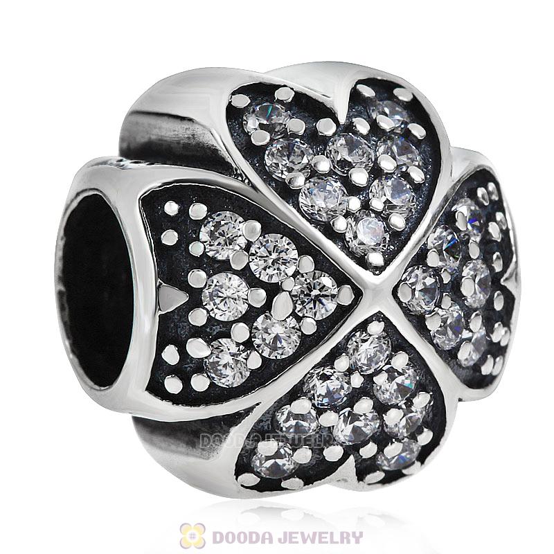 Clear Cubic Zirconia Clover Charm
