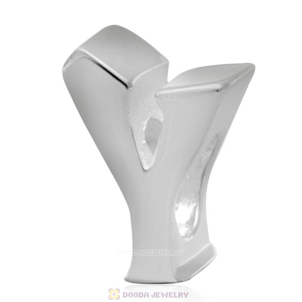 Letter Y Beads 925 Sterling Silver Charms