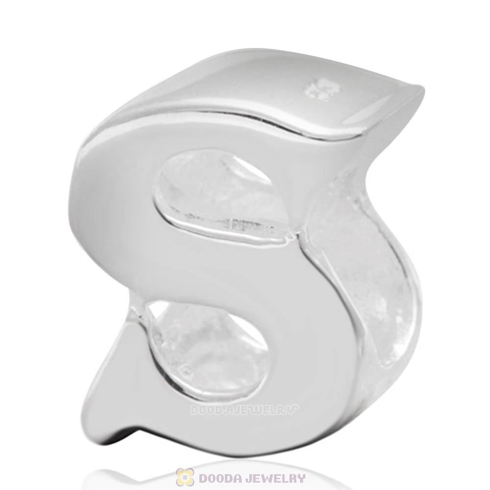 Letter S Beads 925 Sterling Silver Charms