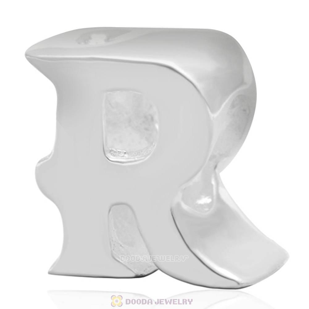 Letter R Beads 925 Sterling Silver Charms