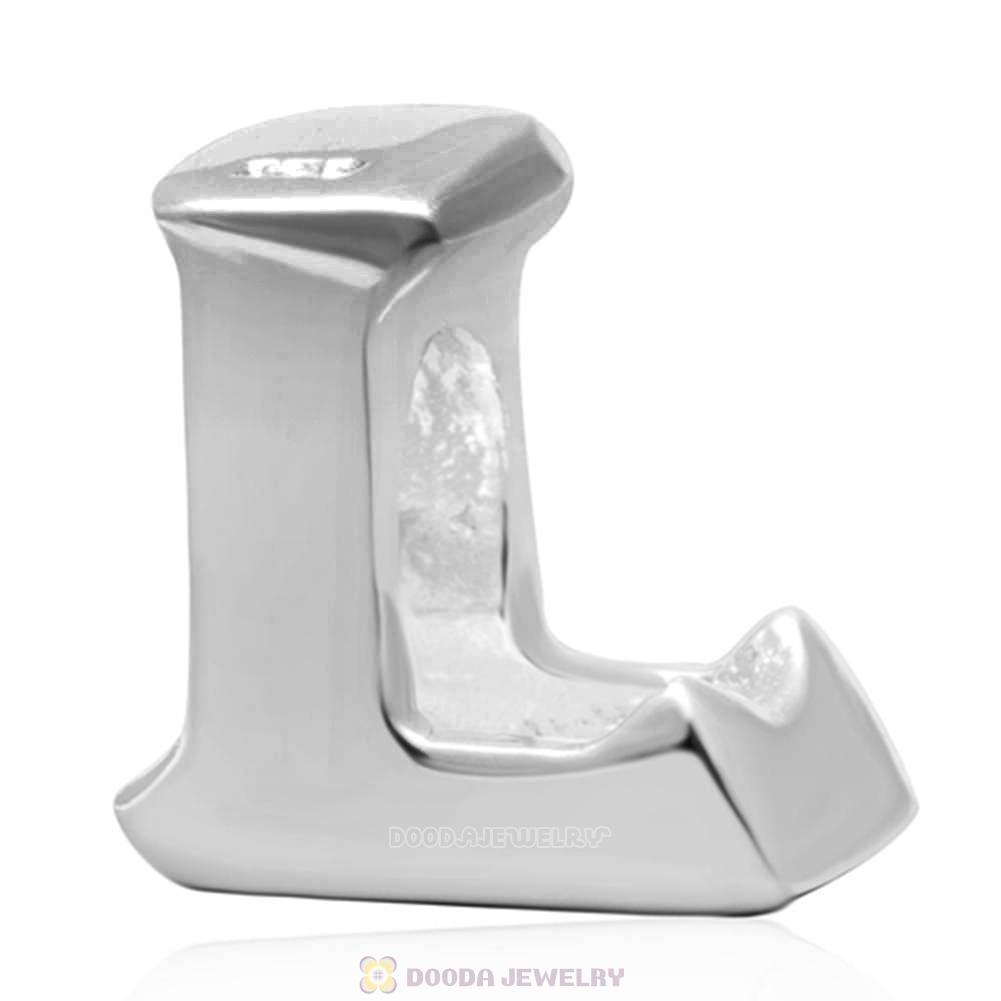 Letter L Beads 925 Sterling Silver Charms