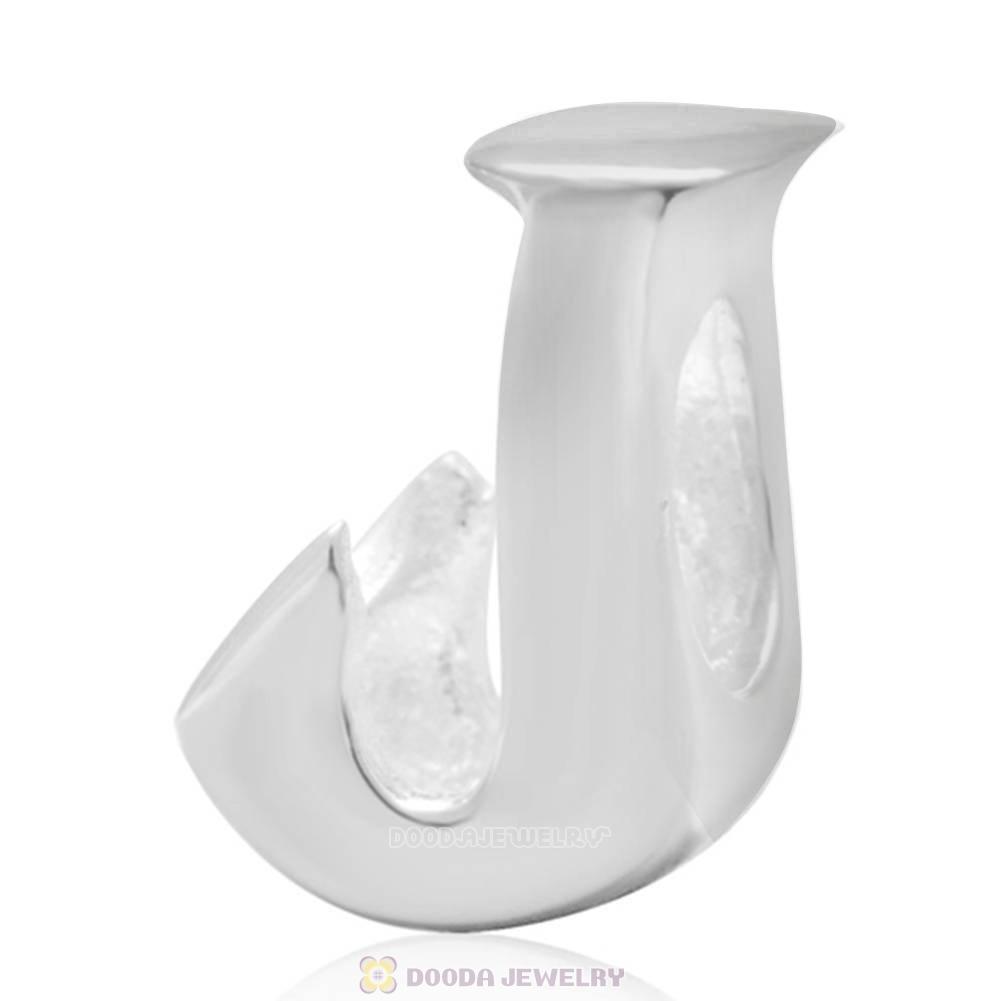 Letter J Beads 925 Sterling Silver Charms