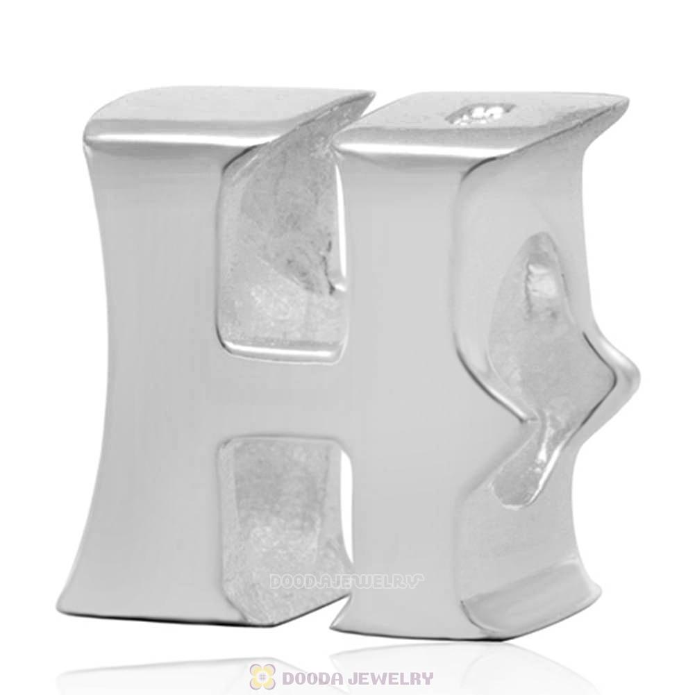 Letter H Beads 925 Sterling Silver Charms