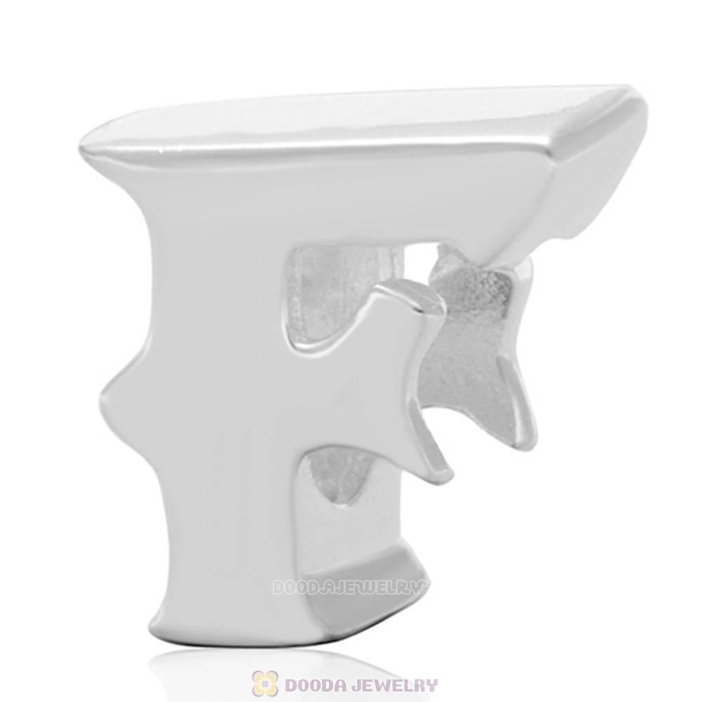 Letter F Beads 925 Sterling Silver Charms