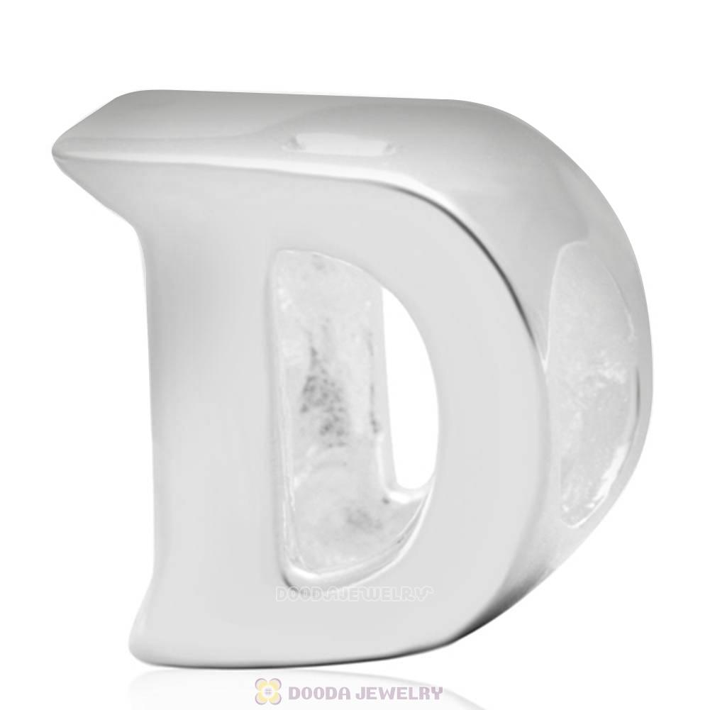 Letter D Beads 925 Sterling Silver Charms