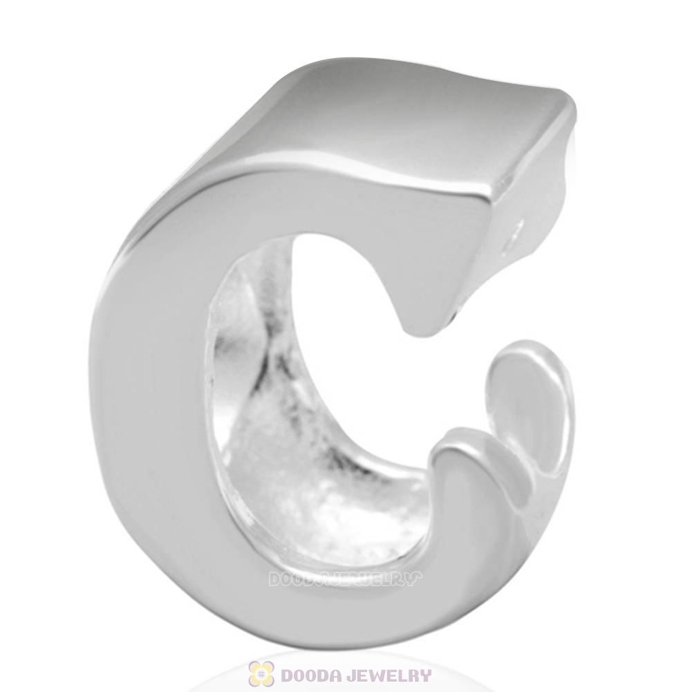 Letter C Beads 925 Sterling Silver Charms