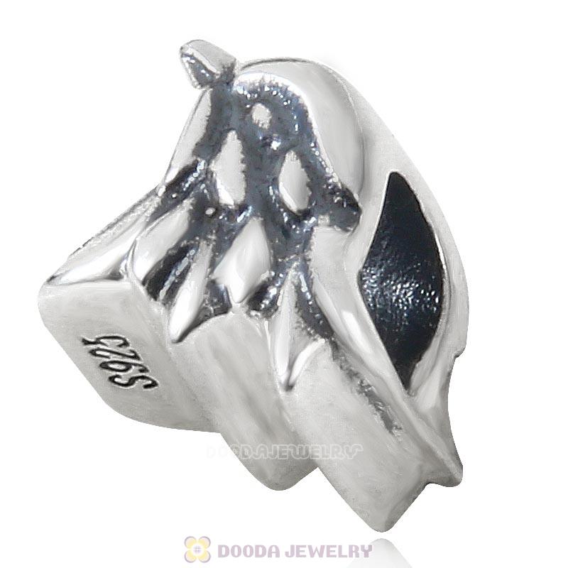 Solid Antique 925 Sterling Silver Eagle Head Charm Bead