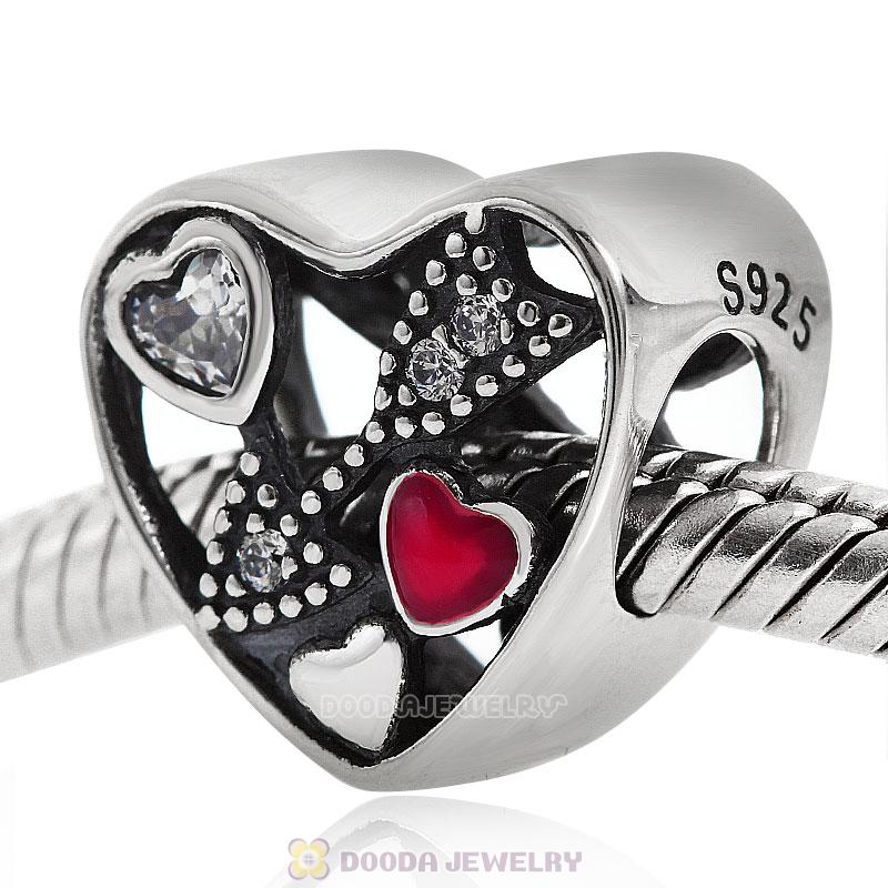 Arrow Heart Charm Beads