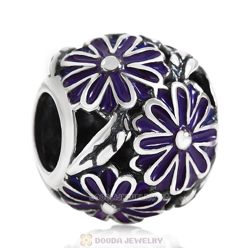  European Style 925 Sterling Silver Daisy Meadow Enamel Bead and Charm
