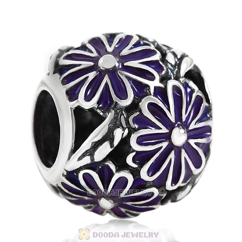 European Style 925 Sterling Silver Daisy Meadow Enamel Bead and Charm