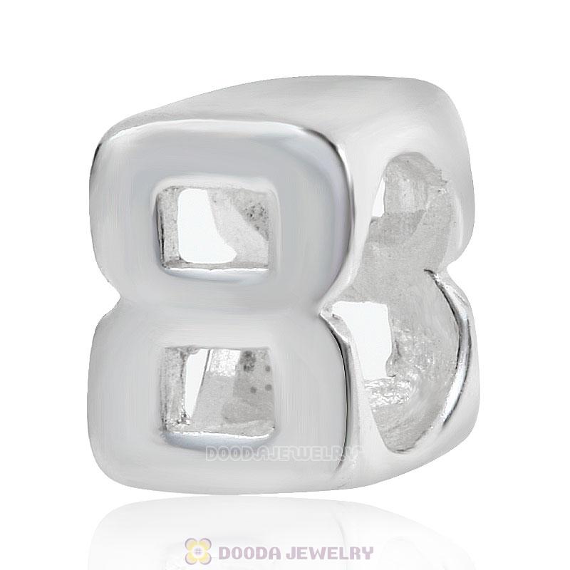 925 Sterling Silver Number 8 Charms Beads Wholesale
